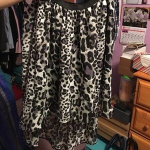 Cheetah high low skirt